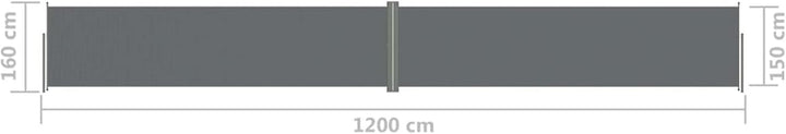 Tidyard Ausziehbare Seitenmarkise, Sichtschutz, Windschutz, Wasserdicht, Sonnenschutz, Markise für B