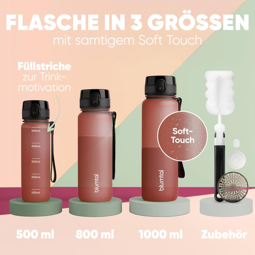 Blumtal Premium Trinkflasche 1l - bruchsichere &amp; auslaufsichere Trinkflasche Sport &amp; Outdoor - Sport