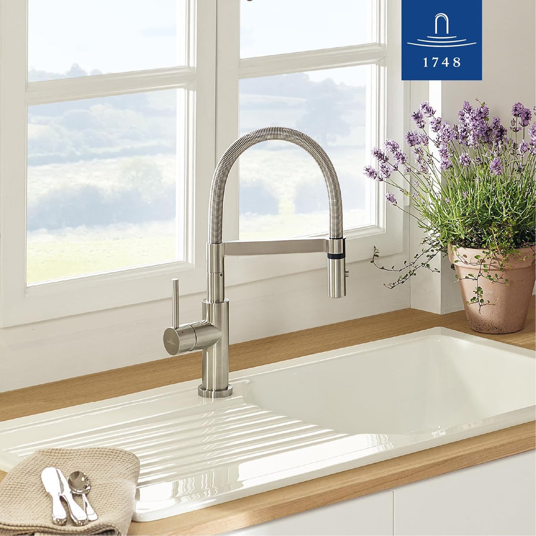 Villeroy & Boch Steel Expert Compact Window Küchenarmatur, Hochdruck, Wasserhahn Küche mit Vorfenste