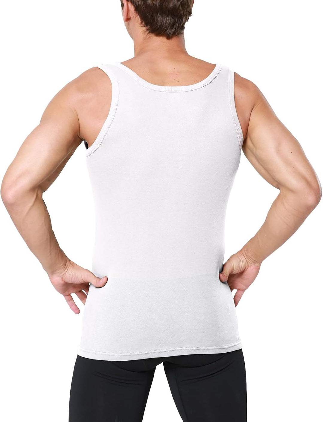 Unterhemd Herren 3/5er Pack Tank Top Baumwolle Männer Schwarz Weiss Mehrfarbig S 5x Weiss, S 5x Weis