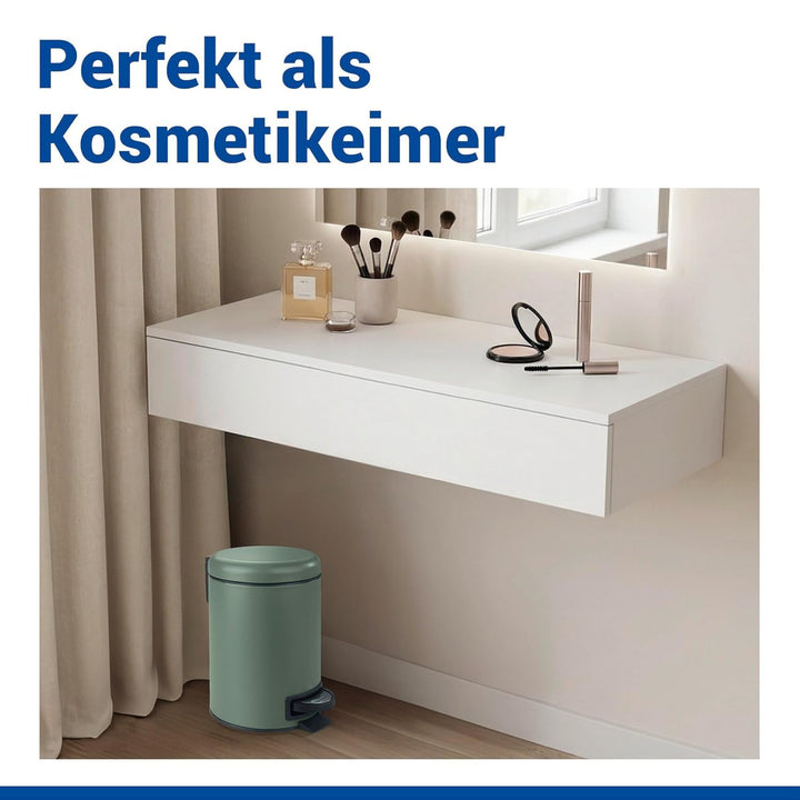 WENKO Treteimer Mod. Leman, 3 Liter, mit herausnehmbarem Einsatz, aus lackiertem Stahl, 17 x 25 x 22