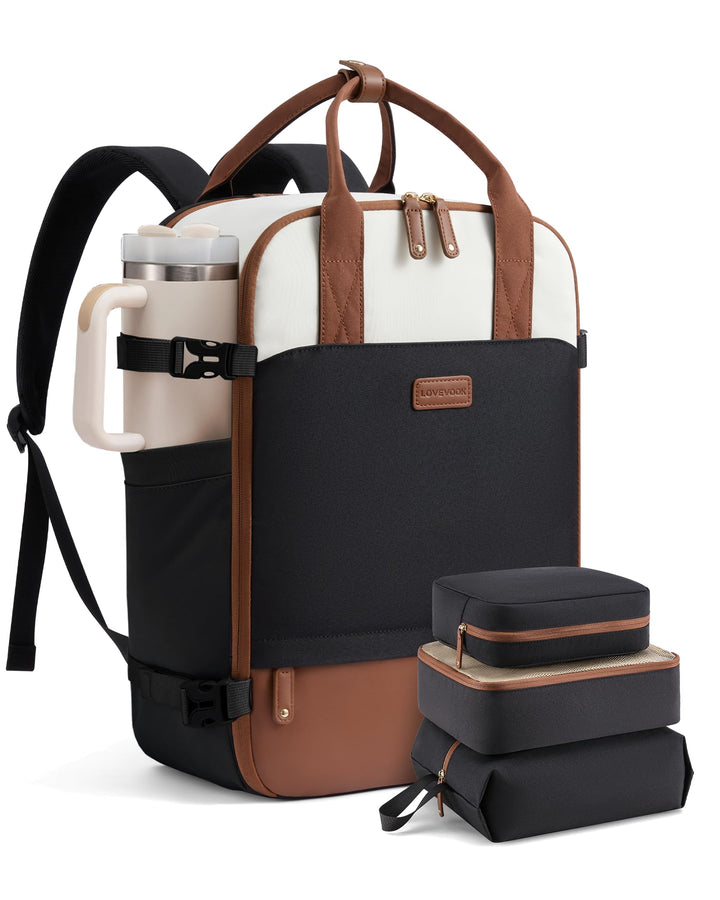 LOVEVOOK Reiserucksack Handgepäck Flugzeug, 15.6 Zoll Laptop Rucksack Damen Gross Travel Backpack Wo