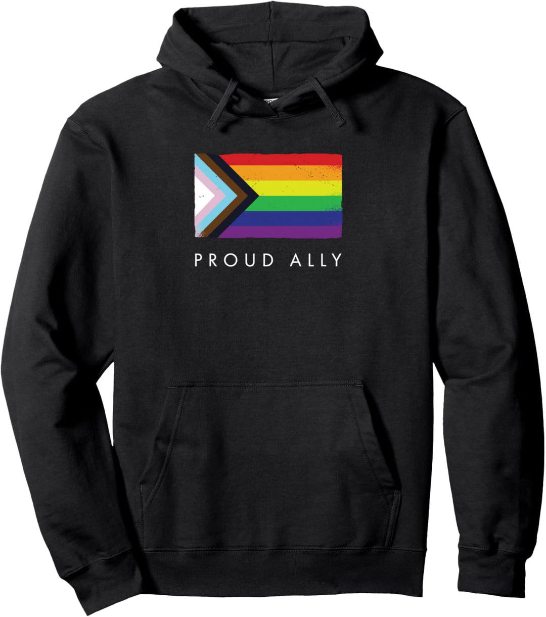 Proud Ally | Gay Pride Month LGBTQ Schwarze Pride Flagge Pullover Hoodie