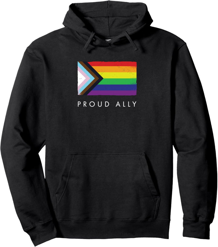 Proud Ally | Gay Pride Month LGBTQ Schwarze Pride Flagge Pullover Hoodie