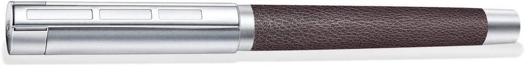 STAEDTLER Initium Corium Tintenroller, braunes Leder, M, schwarz, Made in Germany, mit edler Geschen
