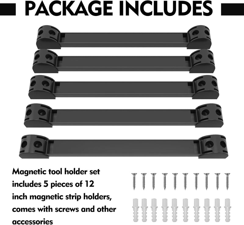 Magnetleisten für Werkzeug 5 Stück, Werkzeug Magnetleiste Set 30 cm, Magnethalter Werkzeug für Küche