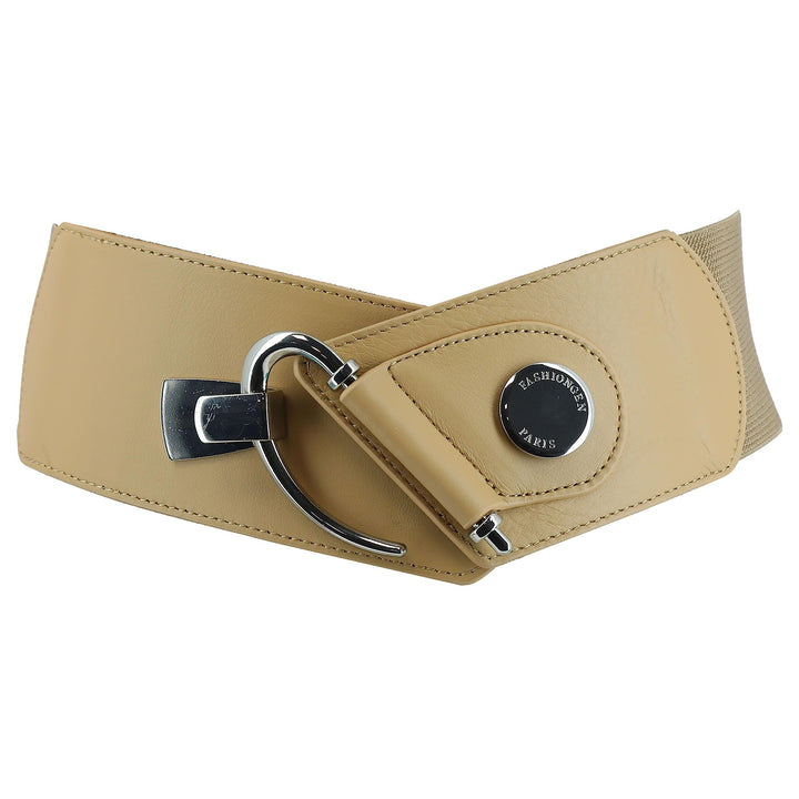 FASHIONGEN - Elastischer Damengürtel aus Rindsleder, DARLENE Beige XS, Beige XS