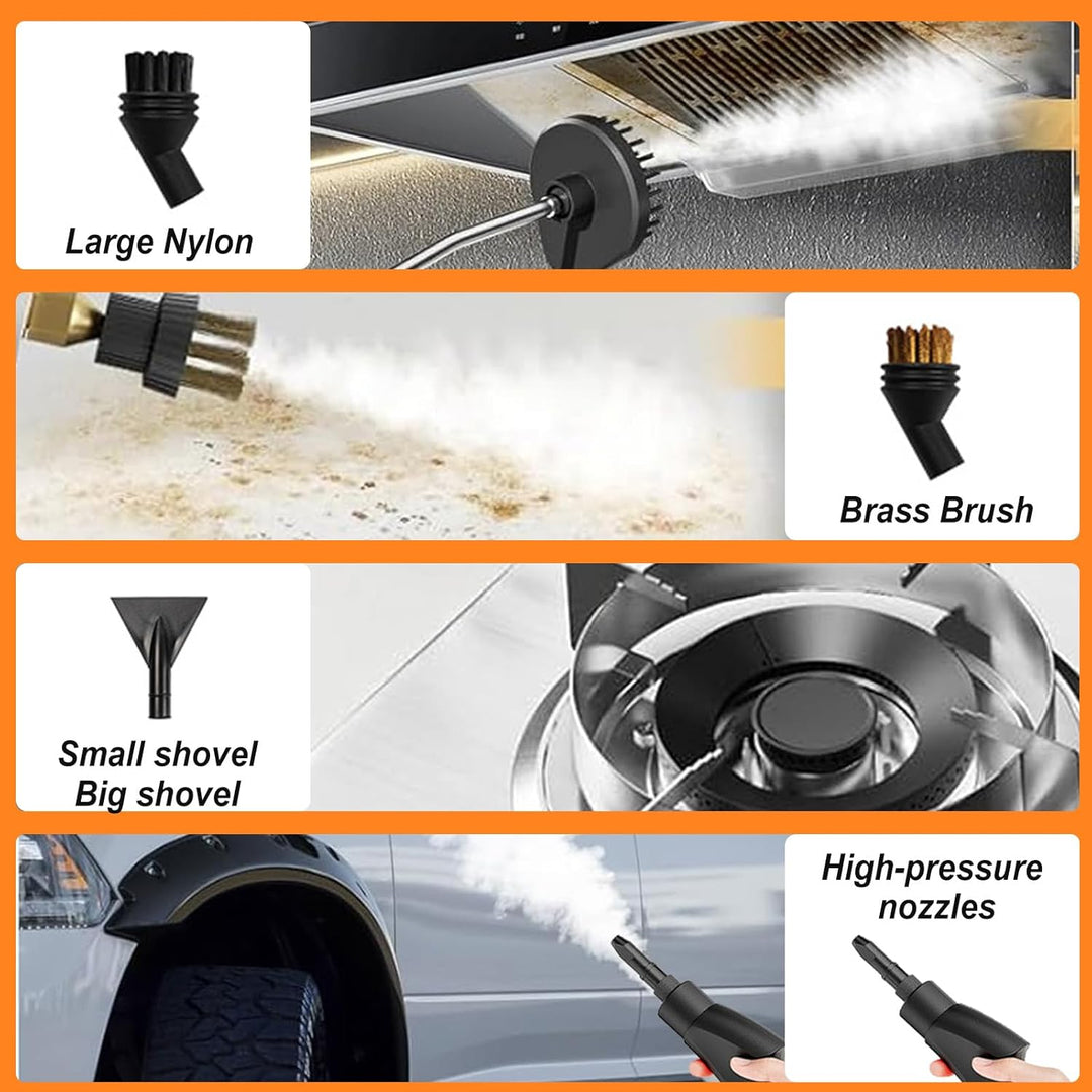 2500W Dampfreiniger Handgerät,Handdampfreiniger mit 1,2-Liter-Wassertank,9 Zubehörteilen,6 Stufen Ei