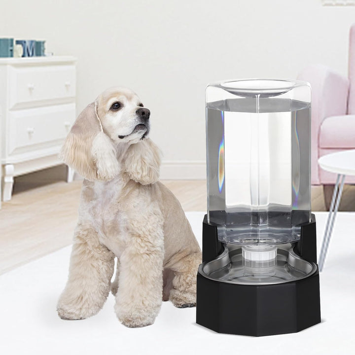 Sfozstra 7L Trinkbrunnen f. Hunde – Edelstahl, standsicher Schwarz 7L, Schwarz 7L