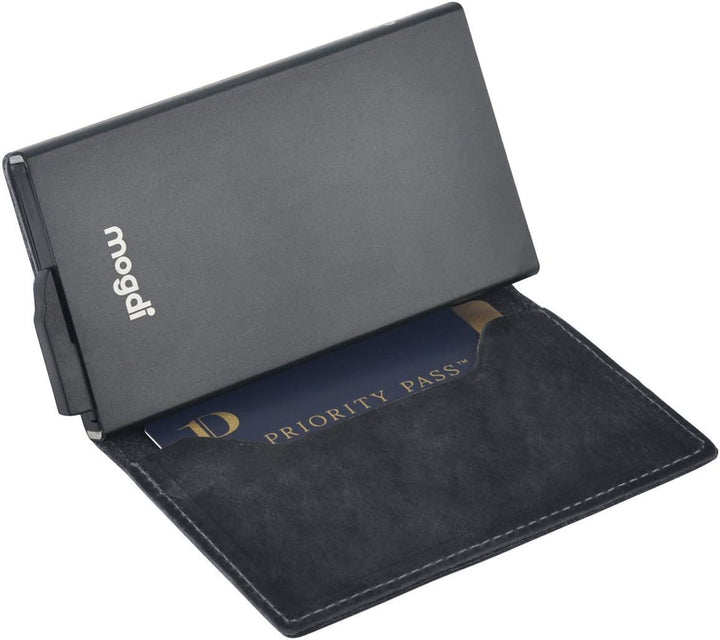 mogdi Nano Black Premium Herren Portmonee RFID Schutz Kartenetui Business Geldbörse feinstes A++ Ech