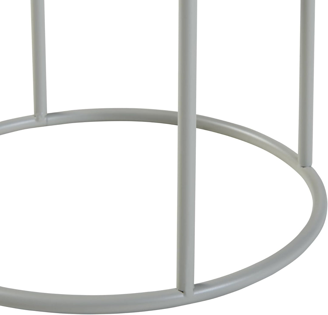 [en.casa] Blumenständer Assen Pflanzenständer mit Blumentopf Metall Hellgrau Pflanzenregal 31,5 x 19