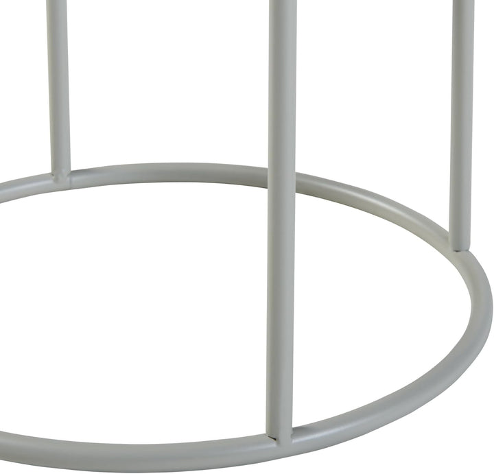 [en.casa] Blumenständer Assen Pflanzenständer mit Blumentopf Metall Hellgrau Pflanzenregal 31,5 x 19