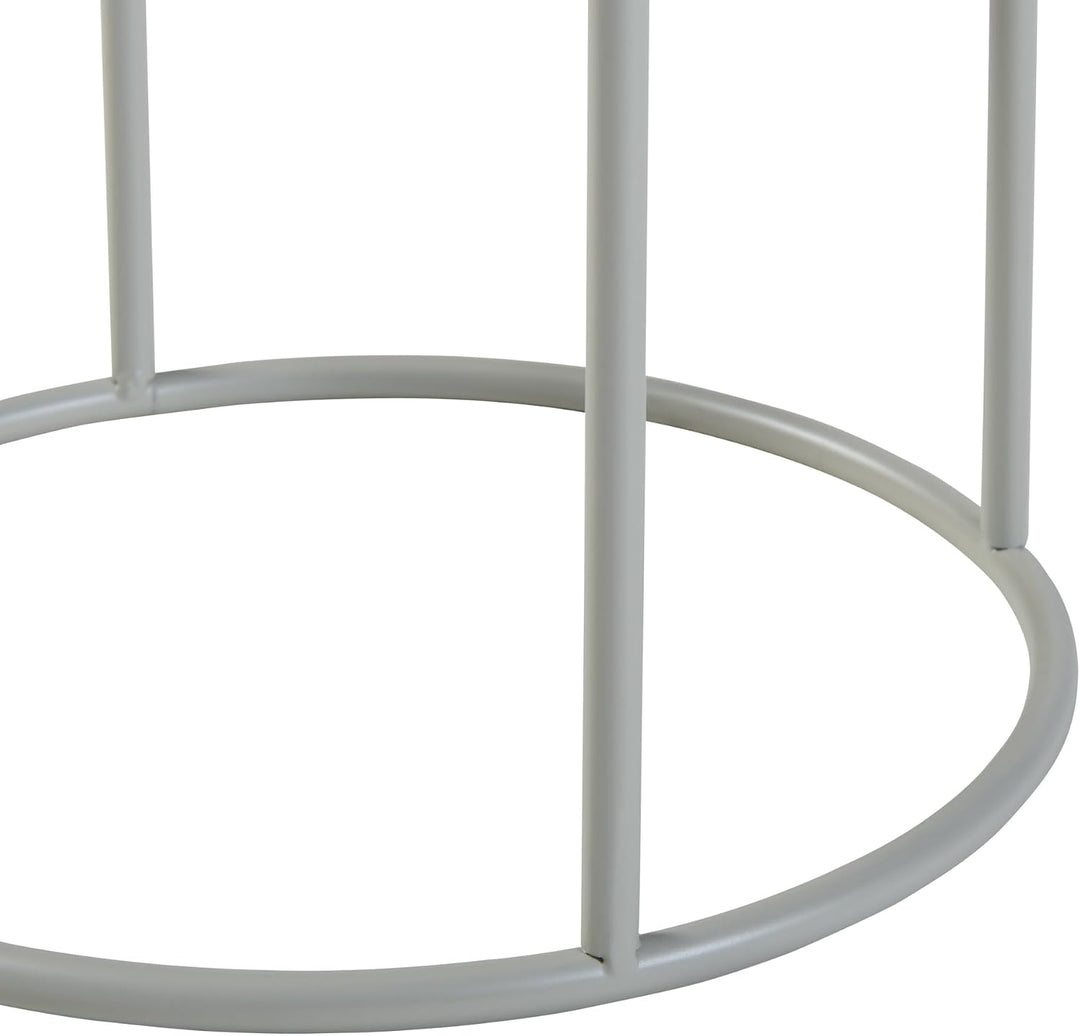 [en.casa] Blumenständer Assen Pflanzenständer mit Blumentopf Metall Hellgrau Pflanzenregal 31,5 x 19
