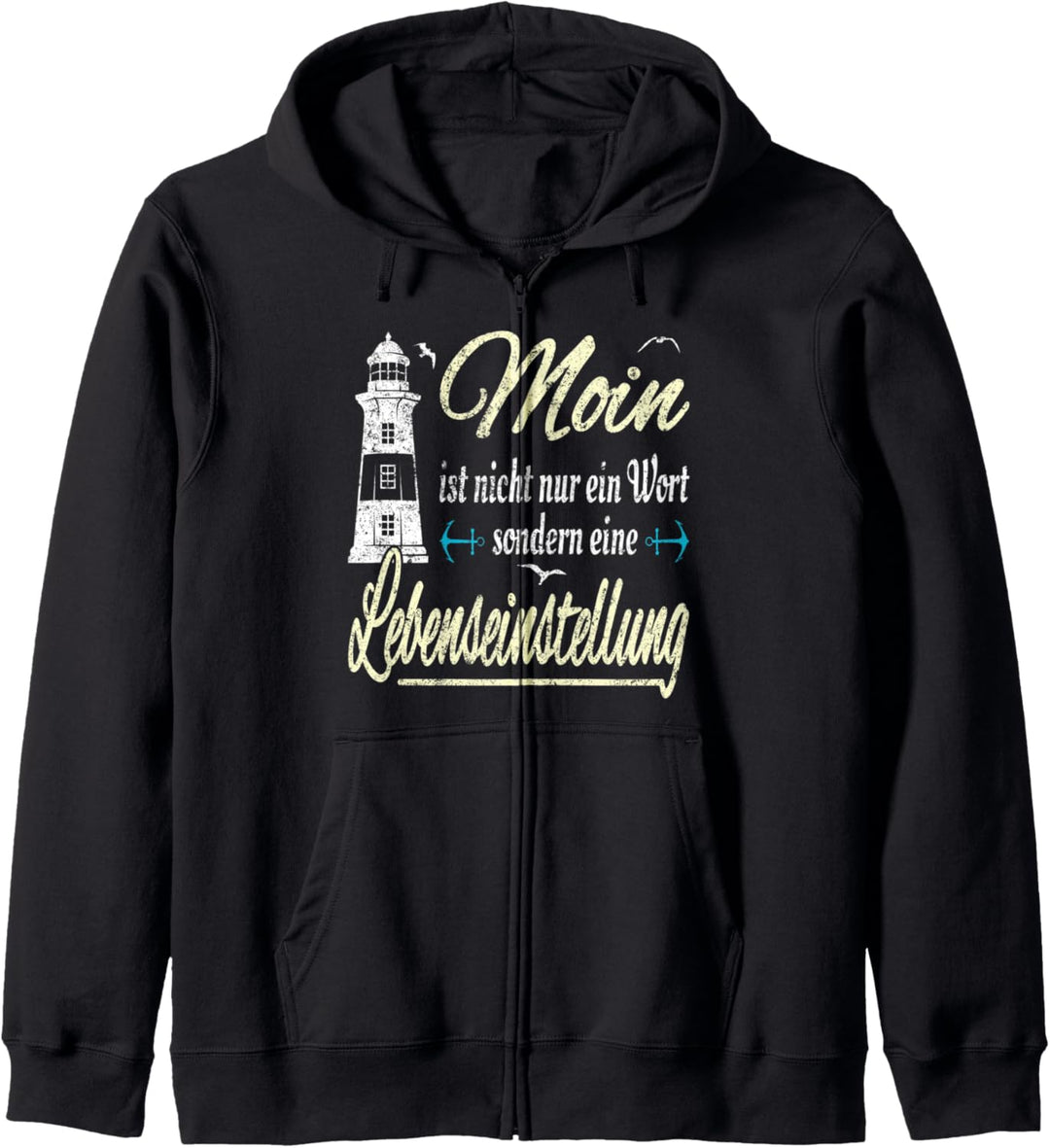 Moin Norddeutsch Norden Nordsee Ostsee Moin Anker Kapuzenjacke
