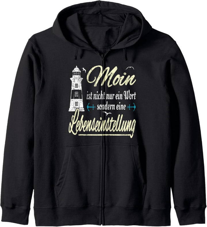 Moin Norddeutsch Norden Nordsee Ostsee Moin Anker Kapuzenjacke