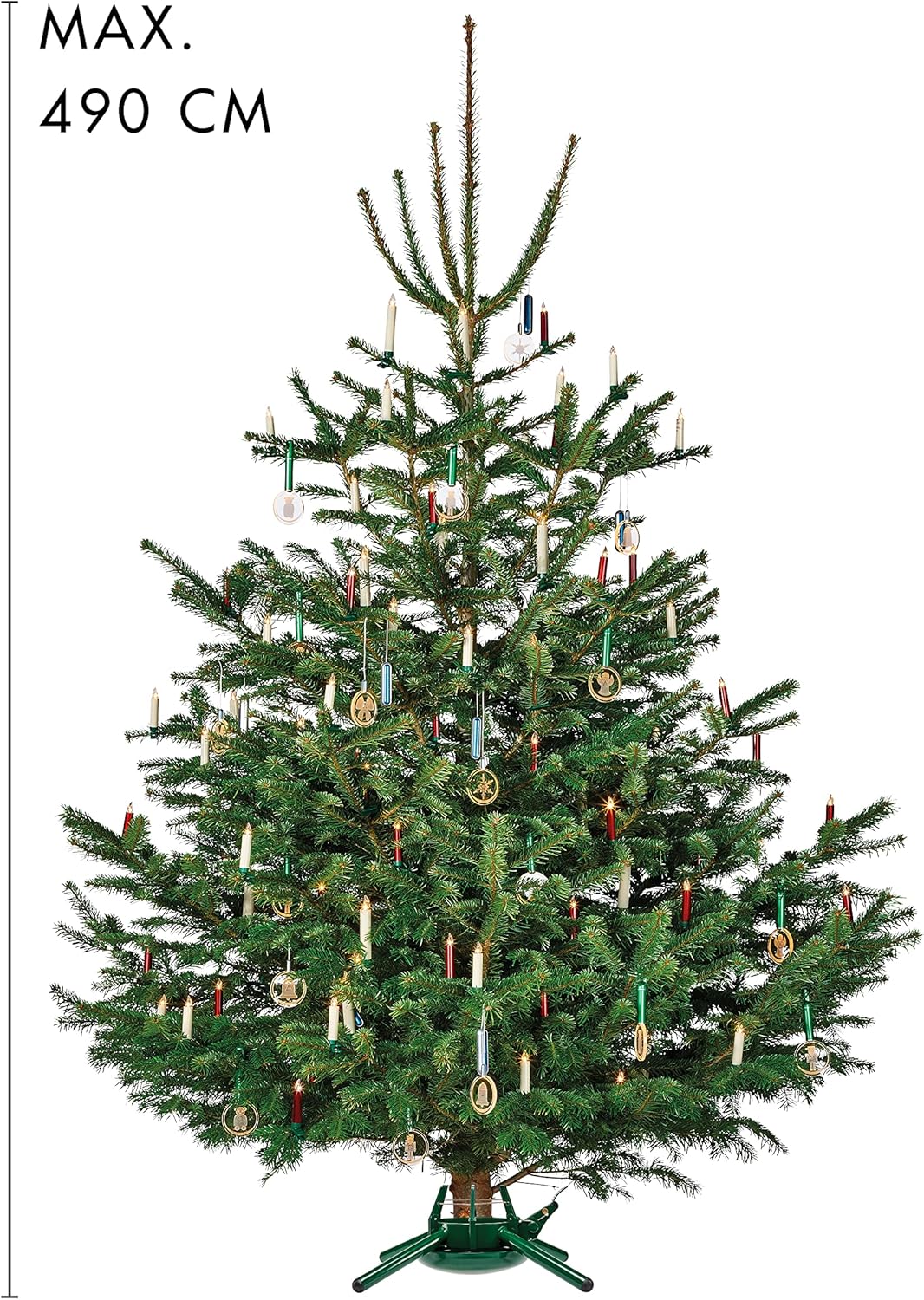 KRINNER® Weihnachtsbaum Christbaumständer Montana Stahl für grosse Bäume grün inkl. Fusspedal- und E