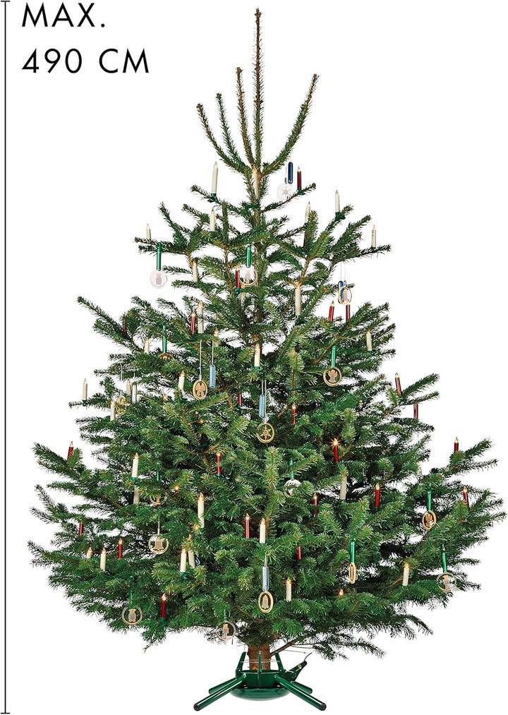 KRINNER® Weihnachtsbaum Christbaumständer Montana Stahl für grosse Bäume grün inkl. Fusspedal- und E