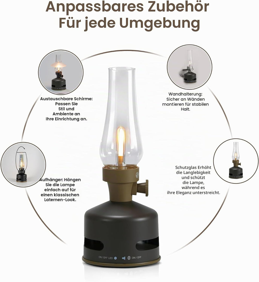 MoriMori Design-Leuchte mit Lautsprecher - (choco-brown), Choco-brown
