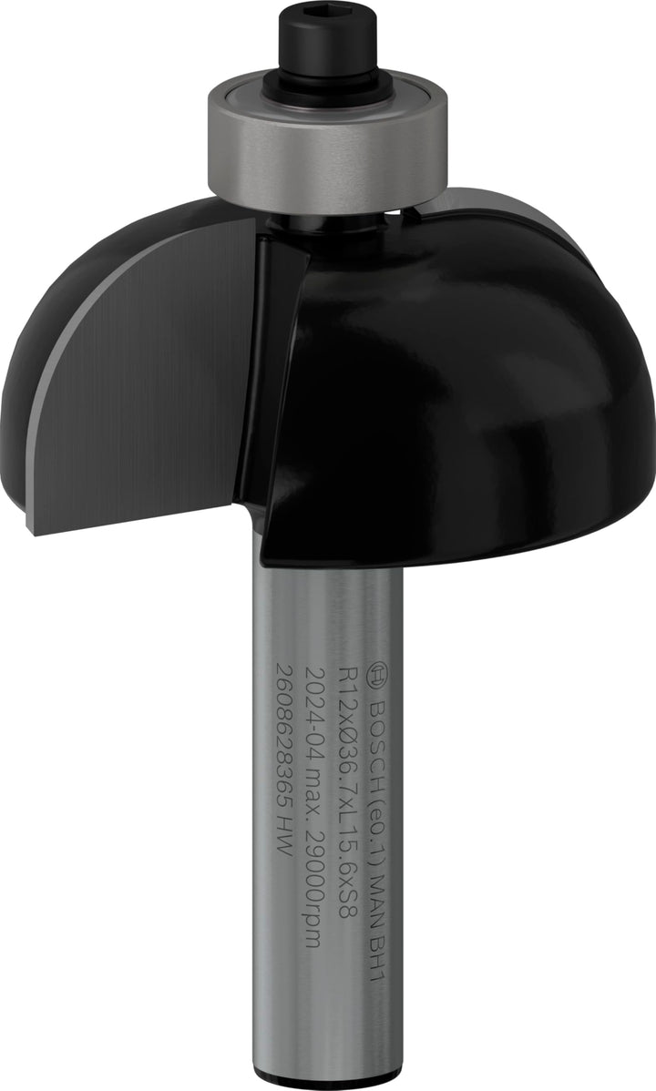 Bosch Professional 1x Hohlkehlenfräser Standard for Wood (für Holz, Radius 12mm, Arbeitslänge 15.6mm