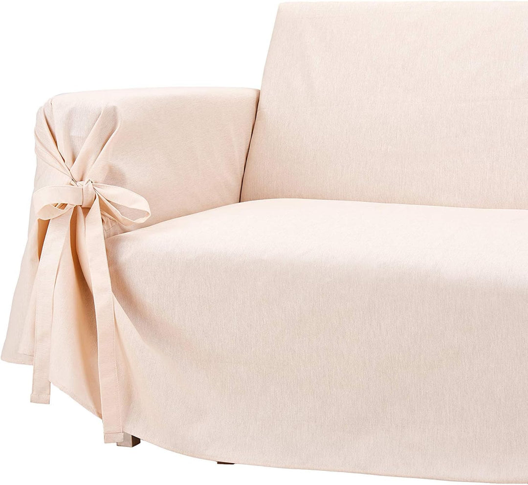 HomeLife Sofabezug Beige & Couch Überzug | weicher Sessel & Sofa Überzug & Sofaüberwurf Decke einfar
