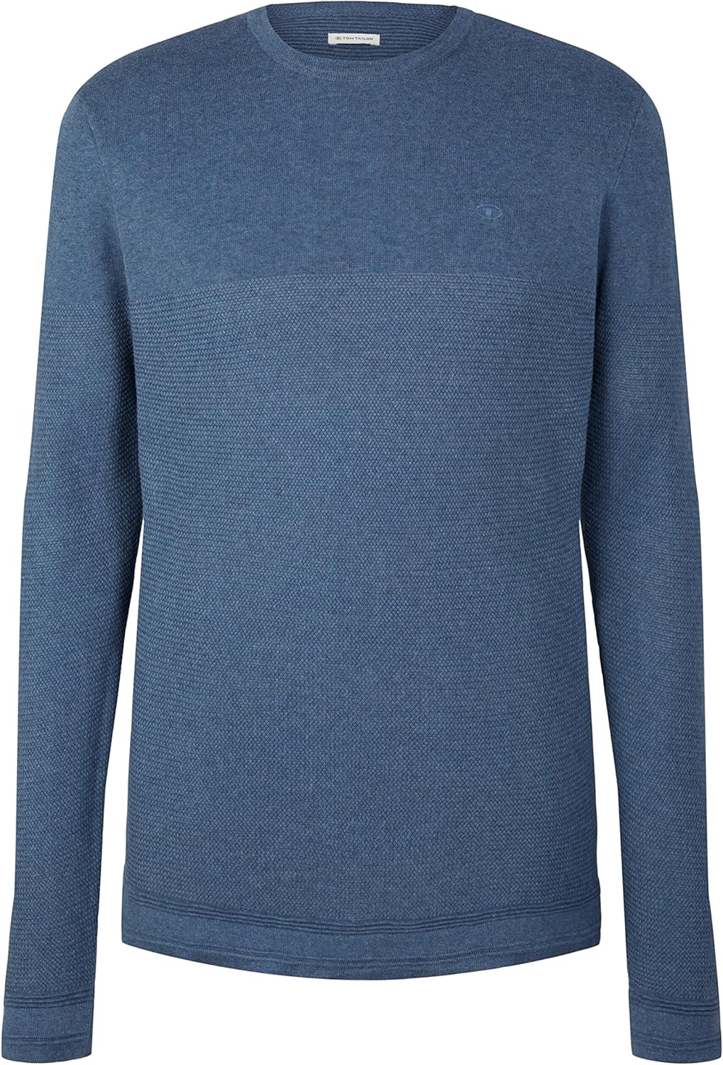 TOM TAILOR Herren Strickpullover im Struktur-Mix S 30278 - China Blue Melange, S 30278 - China Blue