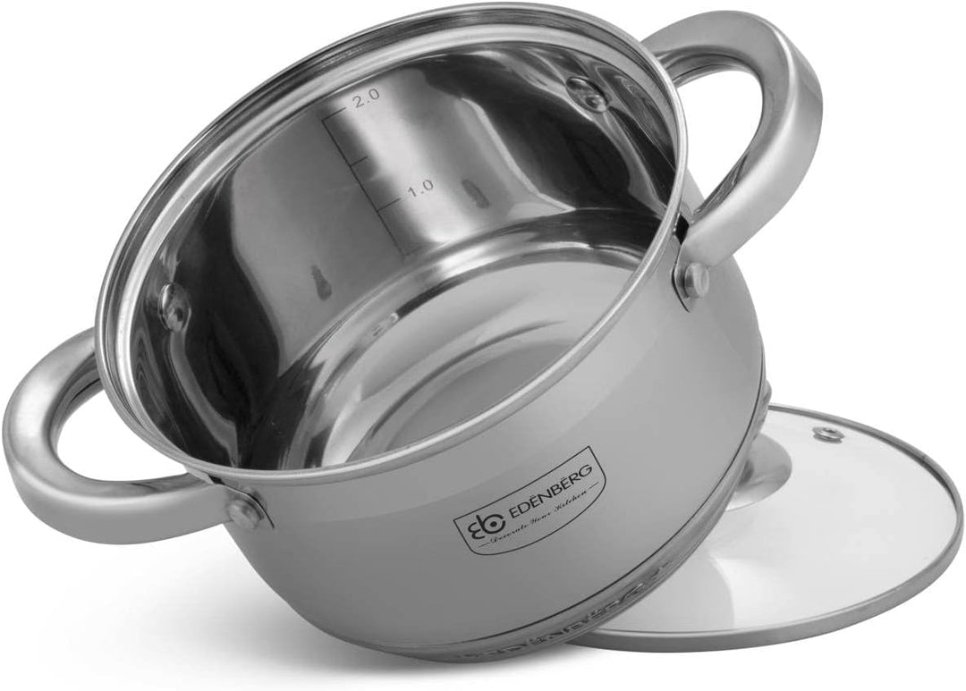 EDENBERG 12-teilig Induktion Kochtopfset Edelstahl Für Induktion