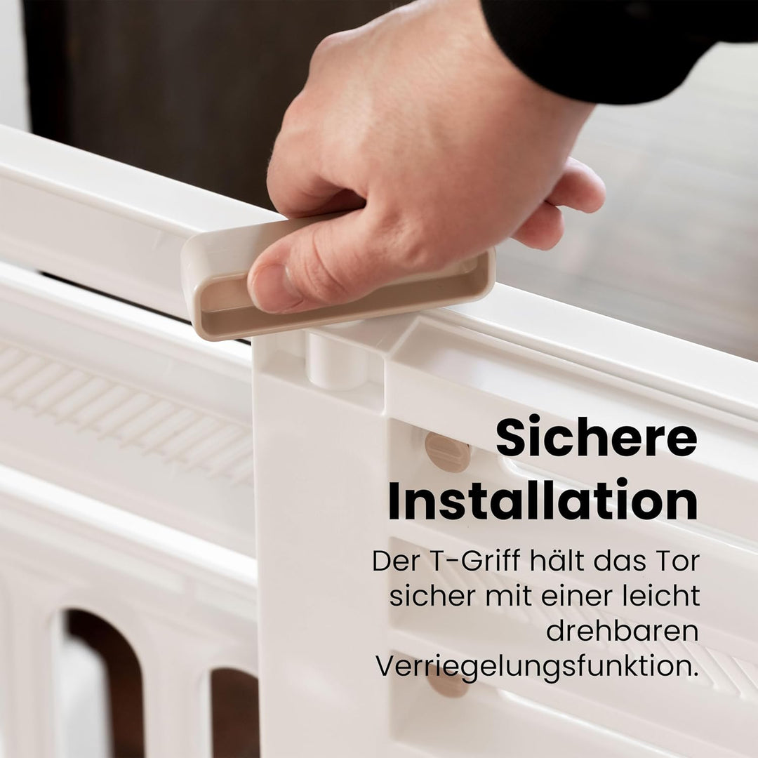 Iris Ohyama, Türschutzgitter / Treppenschutzgitter ohne Bohren, zum Klemmen, ausziehbar von 61 bis 1