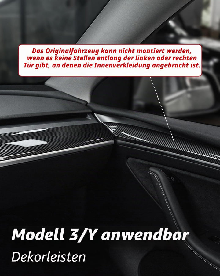 Abdeckung Armaturenbrett Modell aus Kohlefaser für Tesla Model Y, Mittelkonsole Panel Auto Aufkleber