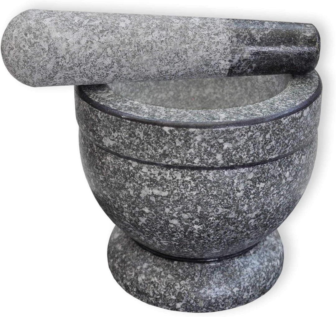 Granit Mörser mit Stössel, hochwertig - robust - langlebig, Steinmörser, Granitmörser, Gewürzmörser,