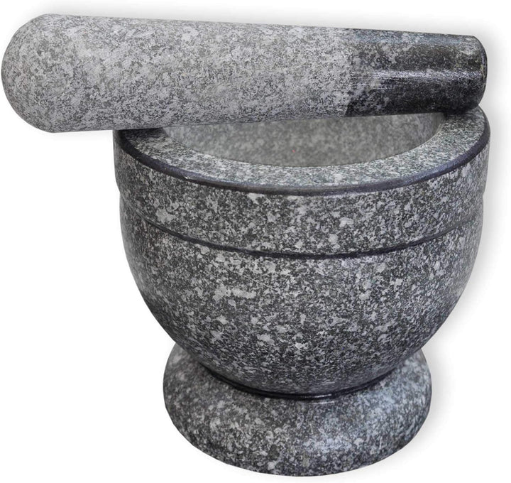 Granit Mörser mit Stössel, hochwertig - robust - langlebig, Steinmörser, Granitmörser, Gewürzmörser,
