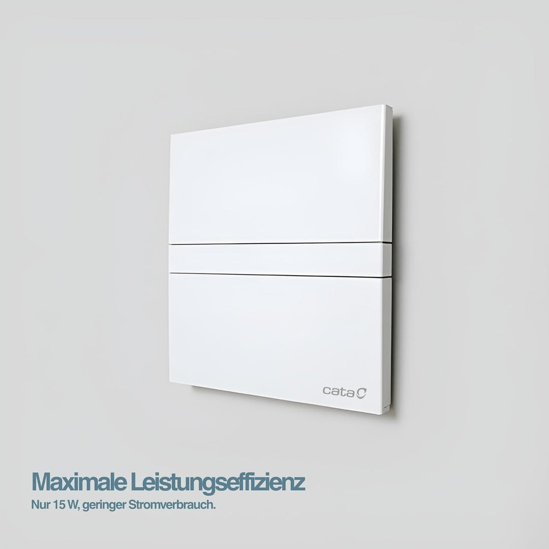 Badlüfter mit Timer 120 mm (120 mm Glas) 120 mm Glas Weiss, 120 mm Glas Weiss