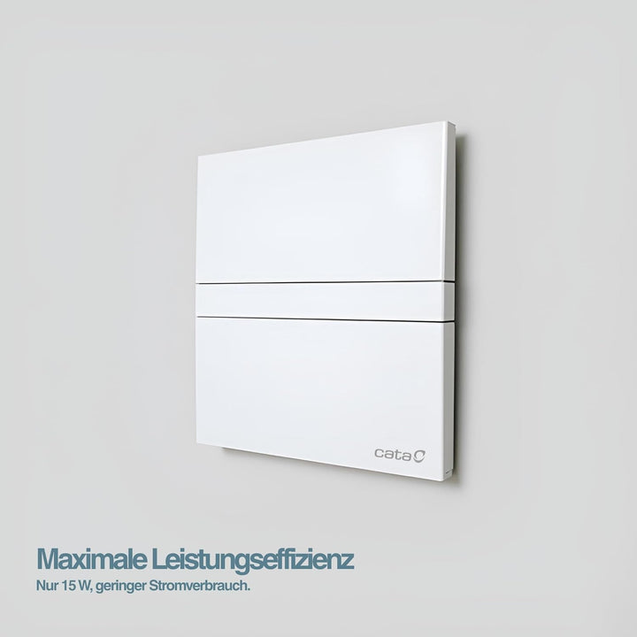 Badlüfter mit Timer 120 mm (120 mm Glas) 120 mm Glas Weiss, 120 mm Glas Weiss