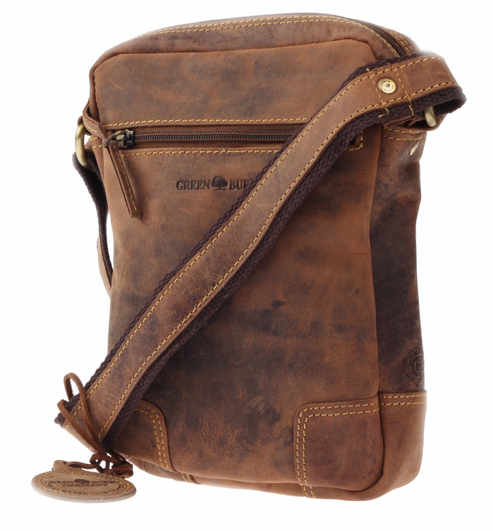 Greenburry Vintage Ledertasche Umhängetasche braun 20 x 26 x 6 cm