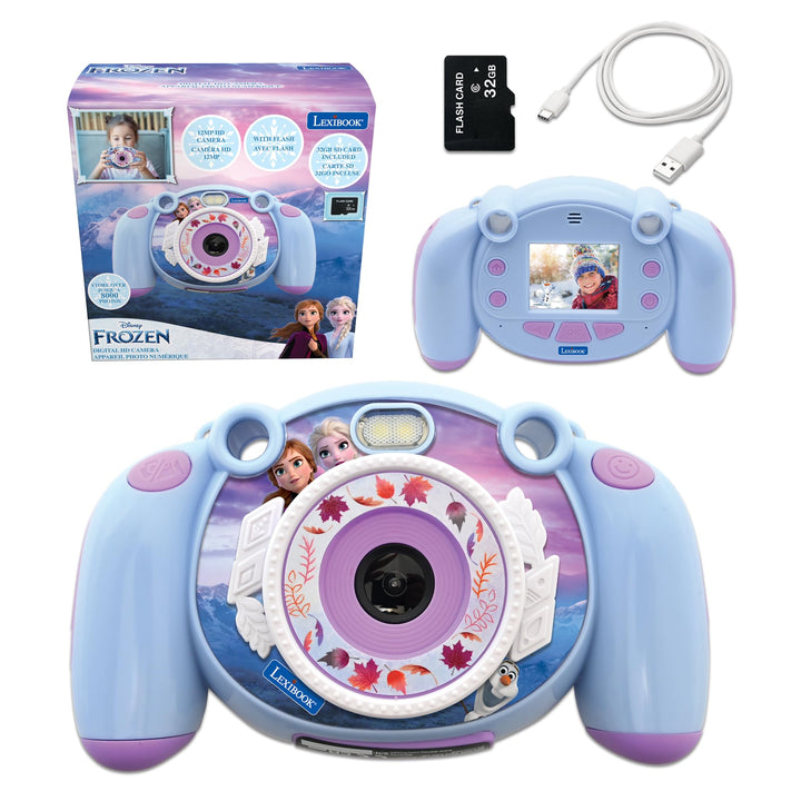 Lexibook DJ080FZ Frozen-Kinder-Digitalkamera mit Foto-und Videofunktion, Spiele, Blau/lila, Frozen