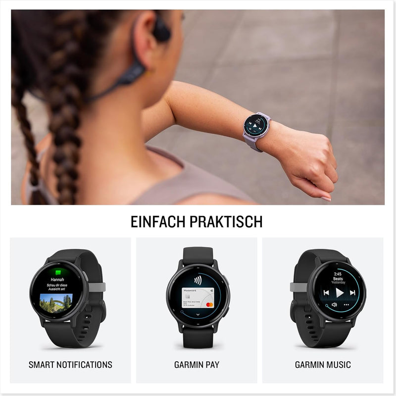 Garmin Vivoactive 5 - GPS-Smartwatch mit 1,2" AMOLED Touchdisplay, Fitness- und Gesundheits- und Mus