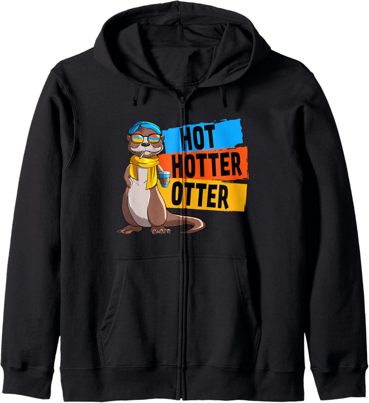 Lustiges Hot Hotter Otter Otterliebe Kapuzenjacke