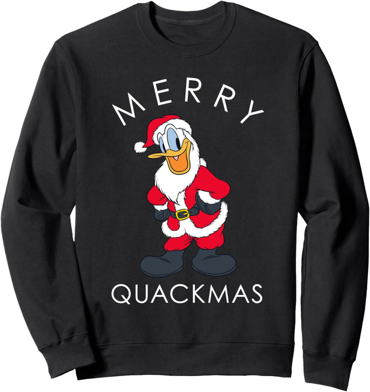 Disney Santa Donald Duck Merry Quackmas Holiday Sweatshirt