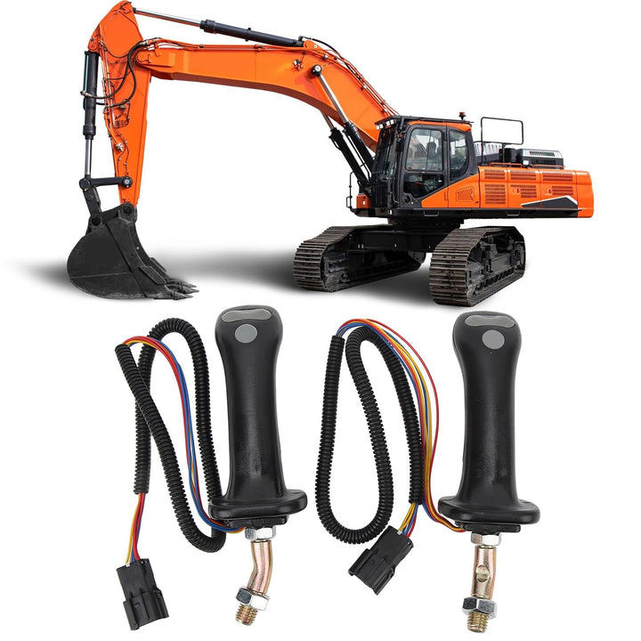 Pyhodi 2 Stück 3-Tasten-Bagger-Joystick-Griffe für Doosan DH DX150 215 225 300 370-9C, Ergonomisch,