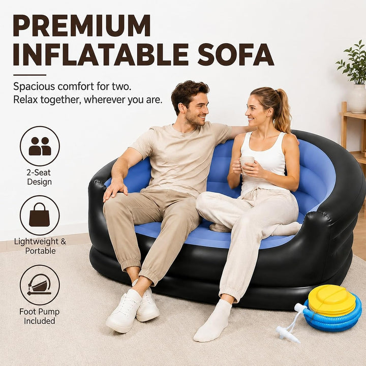 2-Sitzer Aufblasbares Sofa, Aufblasbarer Sessel Indoor &amp; Outdoor | Aufblasbare Couch für Erwachsene,
