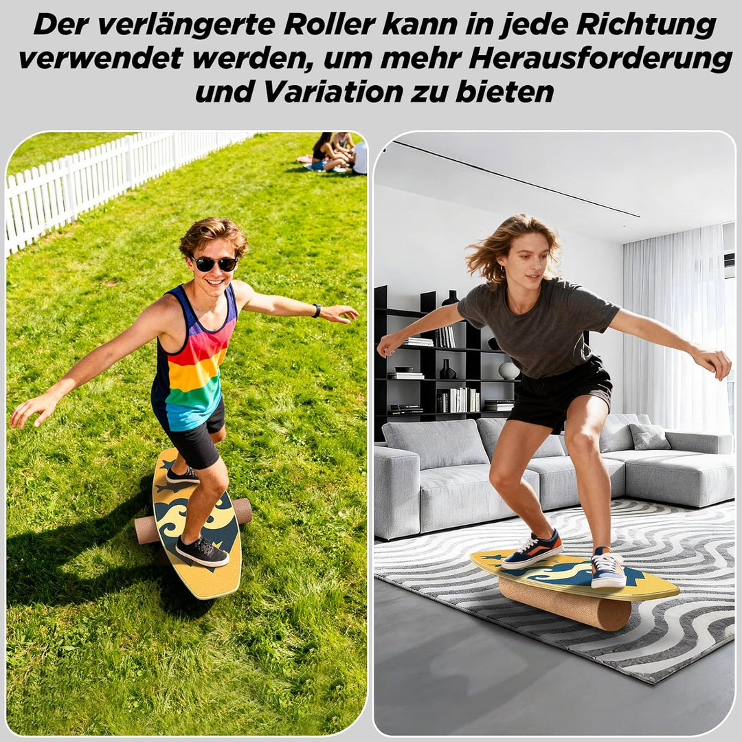 Balance Board für Erwachsene, Gleichgewichtstrainer & Stabilitätstrainer Holz Balance Board, Allroun