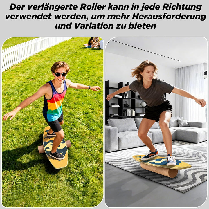 Balance Board für Erwachsene, Gleichgewichtstrainer & Stabilitätstrainer Holz Balance Board, Allroun