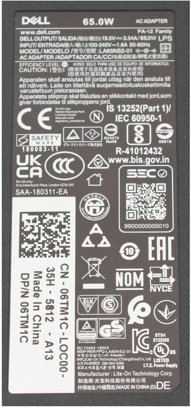 Dell Latitude 14 (E6440) Original Netzteil 65 Watt Normale Bauform