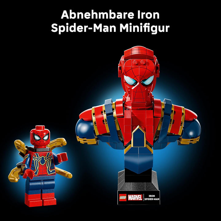 LEGO | Marvel Iron Spider-Man Büste - Modellbau für Erwachsene - inkl. 2 beweglichen Armen, drehbare