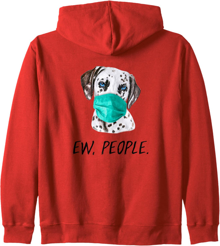 DALMATINER mit Gesichtsmaske Mundschutz Hund EW PEOPLE Kapuzenjacke