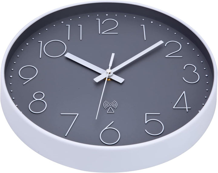 ACCSHINE Funkuhr Wanduhr Ohne TickgeräUsche Lautlos 30cm Quarz Batterie Betriebene Gross Wanduhr Ein