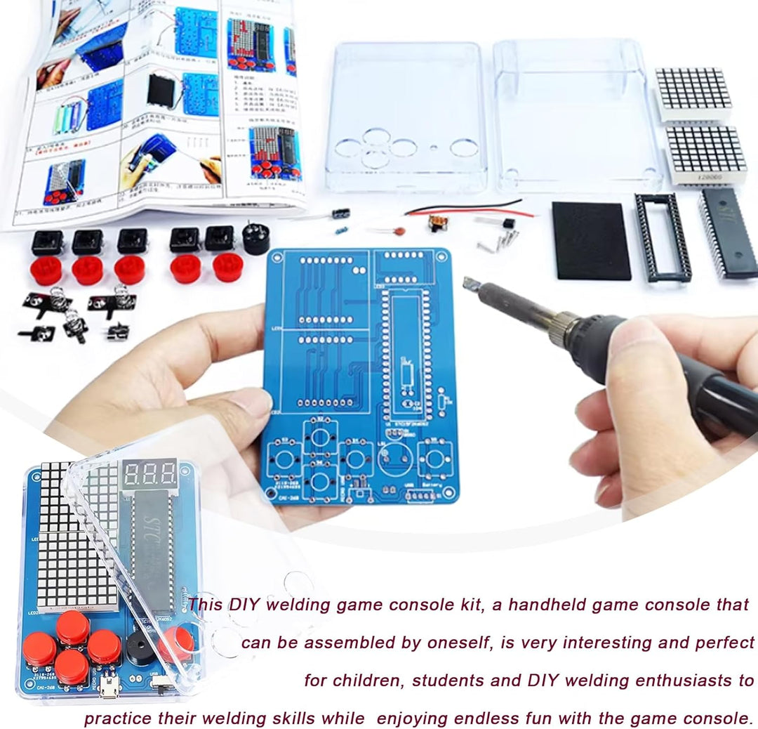 DIY Spielekonsole Löten Bausatz: DIY Games Console Handheld Kit, 4 Klassische Spiele Handheld Game G