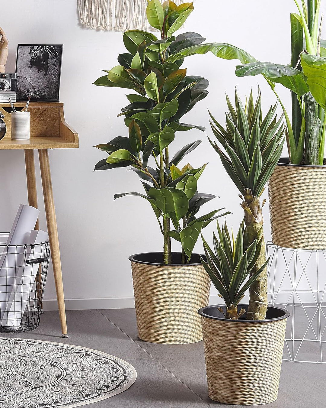 Dekopflanze in Aloe Vera-Form Kunststoff 90 cm grün Yucca