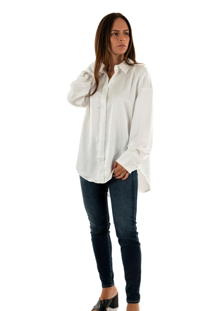 JJXX Damen Onlmarta Ls Oversize Satin Shirt Wvn XS Cloud Dancer, XS Cloud Dancer