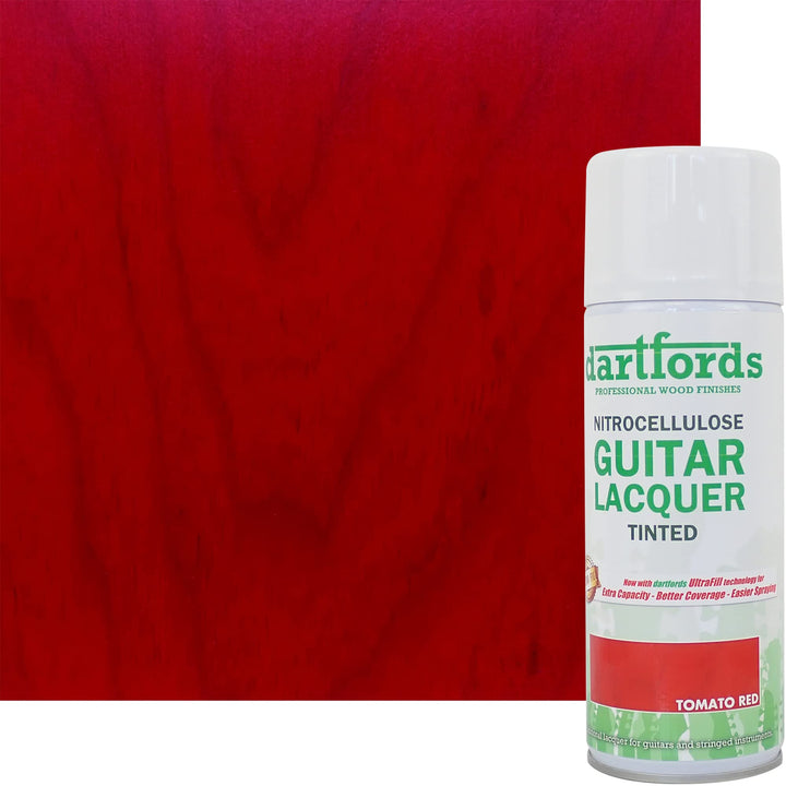 dartfords Nitrozellulose-Gitarrenlack, getönt, Rot (Tomate), Sprühdose, 400 ml Red (Tomato) 400 ml A
