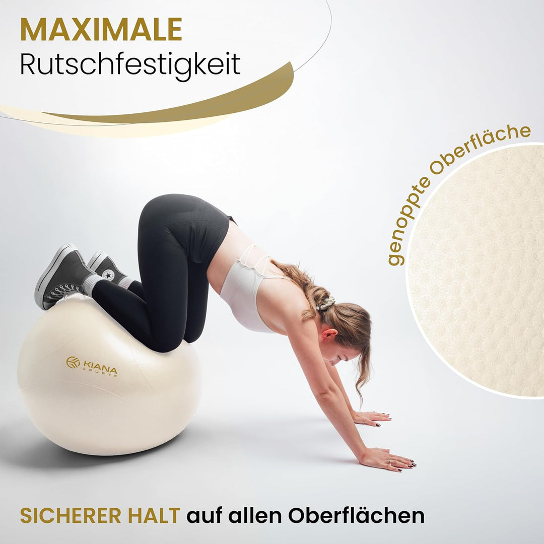 Gymnastikball &amp; Sitzball - 4 Grössen - Deutsche Entwicklung - Rutschfester Yoga Ball mit Noppen - Ex
